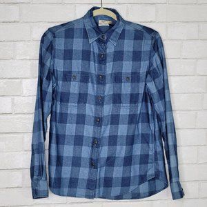 New Faherty Flannel Indigo Buffalo Plaid Button Down Shirt